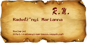 Radványi Marianna névjegykártya