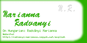 marianna radvanyi business card